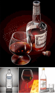 Alkoholic drinks in vector