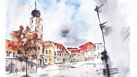 Urban Sketching Learn To Use Wet-On-Wet 'Direct' Watercolours And Ink