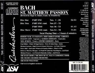 The Bach Choir, Thames Chamber Orchestra, David Willcocks - J.S. Bach: St. Matthew Passion (1994) (Repost)