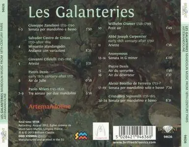 Artemandoline - Les Galanteries: Mandolin Music From 18th-Century Paris (2013)