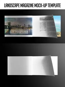 Mock-up Template PSD - Landscape Magazine
