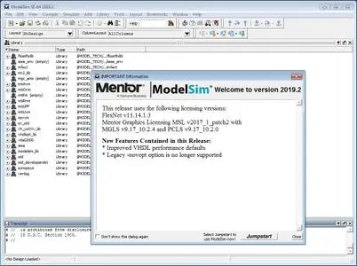 Mentor Graphics ModelSim SE-64 2019.2