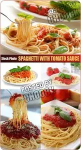 Spaghetti with tomato sauce - Stock Photo