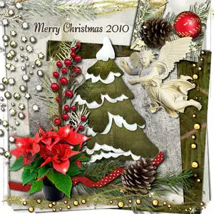 Scrap Kit "Merry  Christmas 2010" & Vintage Christmas Frame