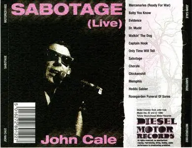 John Cale - Sabotage (Live) (1979) {Diesel Motor Records MOTORCD1002 rel 1999}