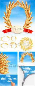 Vector - Wheat ears on sky