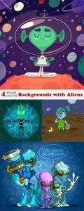 Vectors - Backgrounds with Aliens