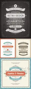 Retro Typographic Design Elements Vector
