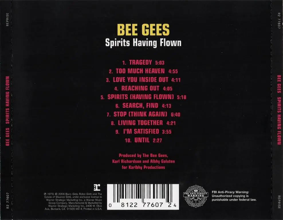 Bee Gees - Spirits Having Flown (1979) 2006, Reissue.