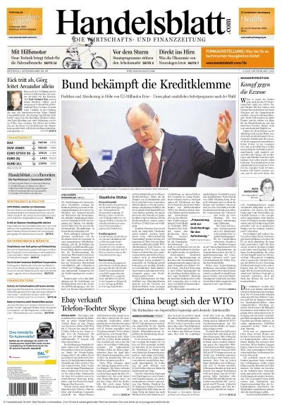 Handelsblatt vom 02.09.2009
