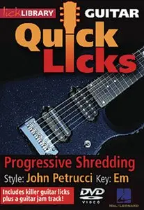 Progressive Shredding - Quick Licks - Style: John Petrucci; Key: Em