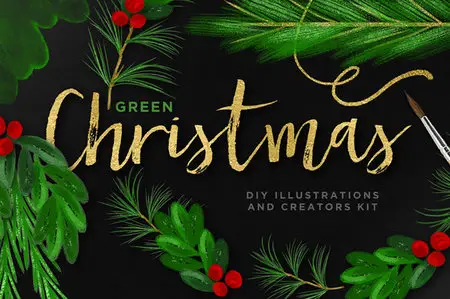 CreativeMarket - Green Christmas DIY Creator Kit + EU