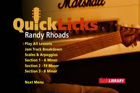 Lick Library - Quick Licks: Fast Classic Metal - Randy Rhoads key of Am