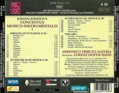 Lorenz Duftschmid, Armonico Tributo Austria - Johann Joseph Fux: Concentus Musico-Instrumentalis I (1998)