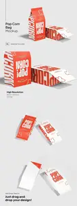 Popcorn Paper Bag Mockup BXXJVF8