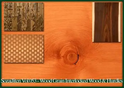 DataCraft Sozaijiten Vol 053 - Wood Grain Interlocked Wood & Hurdles