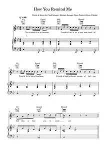 How You Remind Me - Nickelback (Piano-Vocal-Guitar (Piano Accompaniment))
