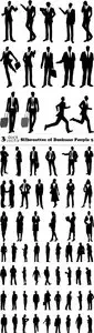 Vectors - Silhouettes of Business People 5