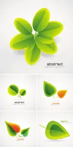 Abstract Green Leaves Vector