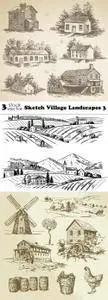 Vectors - Sketch Village Landscapes 3