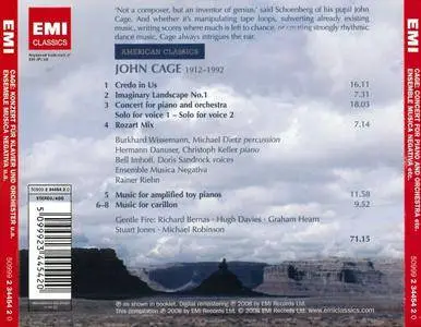 John Cage - Piano Concerto; Credo in Us; Imaginary Landscape No.1; Rozart Mix; Music for Carillon (2008)