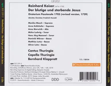 Reinhard Keiser - Der blutige und sterbende Jesus - Cantus Thuringia, Capella Thuringia, Bernhard Klapprott (2019) {CPO5552592}