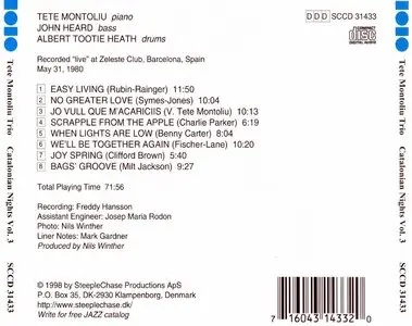 Tete Montoliu Trio - Catalonian Nights Vol. 1-3 (1980) [3CD] {Steeplechase} [repost]