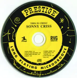 Sonny Criss - This Is Criss! (1966) {2008 Prestige RVG Remasters Series}