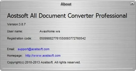 Aostsoft All Document Converter Professional 3.8.7