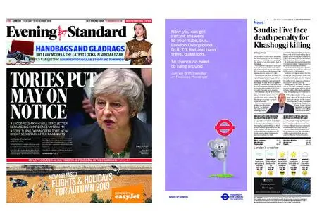 London Evening Standard – November 15, 2018