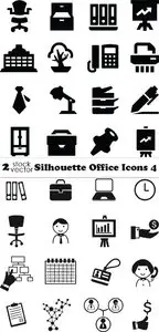 Vectors - Silhouette Office Icons 4