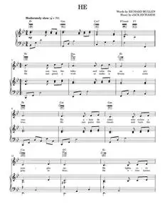 He - Al Hibbler, Elvis Presley, Les Baxter, The Righteous Brothers (Piano-Vocal-Guitar)