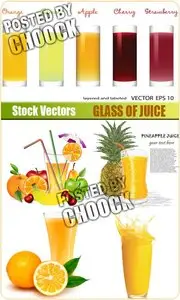 Glass of juice - Stock Vector