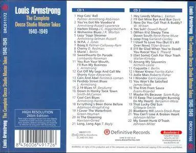 Louis Armstrong - The Complete Decca Studio Master Takes 1940-1949 (2000) {2CD Definitive Records DRCD11166}