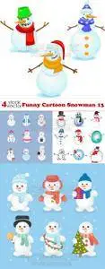 Vectors - Funny Cartoon Snowman 13