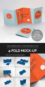 GraphicRiver 4-Fold Brochure Mock-Up - A7 Zig Zag Style