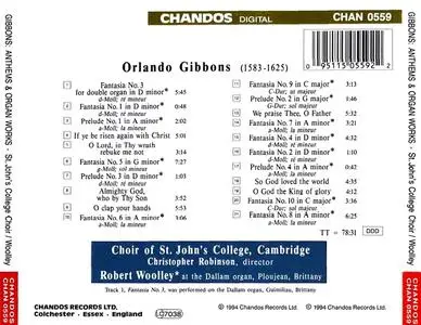 Robert Woolley, Christopher Robinson, Choir of St. John's College - Orlando Gibbons: Anthems, Complete Organ Works (1994)