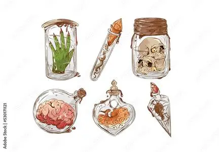 Magic Potion Spell Jars Poison Bottles Witchcraft Halloween Elements 530171121