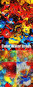 Stock Photo - Color Water Drops