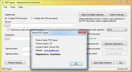 PDF Signer 8.5 DC 27.02.2015