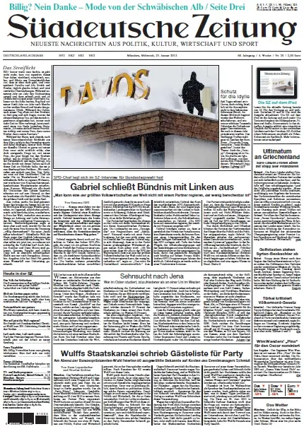 Süddeutsche Zeitung vom 25. Januar 2012
