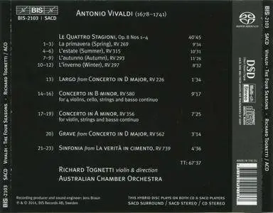 Richard Tognetti, Australian Chamber Orchestra - Vivaldi: The 4 Seasons (2014) {SACD, Audio CD Layer}