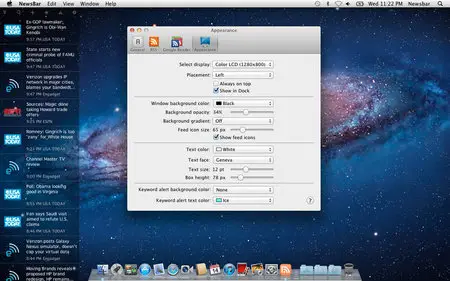 NewsBar RSS reader v3.1.2 Mac OS X
