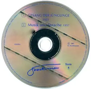 Karlheinz Stockhausen - Text-CD 5 - Gesang der Jünglinge 1955 & Musik und Sprache 1957 (2007) {Stockhausen-Verlag}