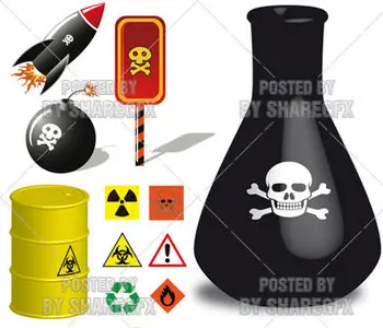 Stock Vector - Dangerous signs