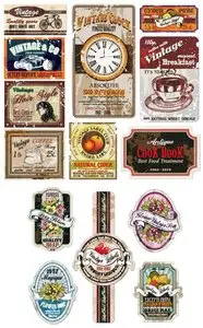 Collection vintage labels
