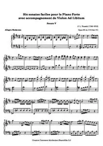 DussekJL - Six sonates faciles pour le Piano Forte (V)