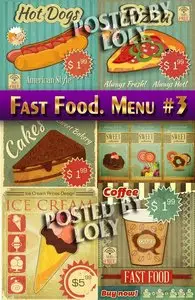 Fast Food. Menu #3 - Stock Vector