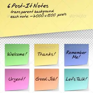 GraphicRiver 6 Handwritten Post-It Notes