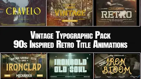 Vintage Typographic Pack 90s Inspired Retro Title Animations 58040745